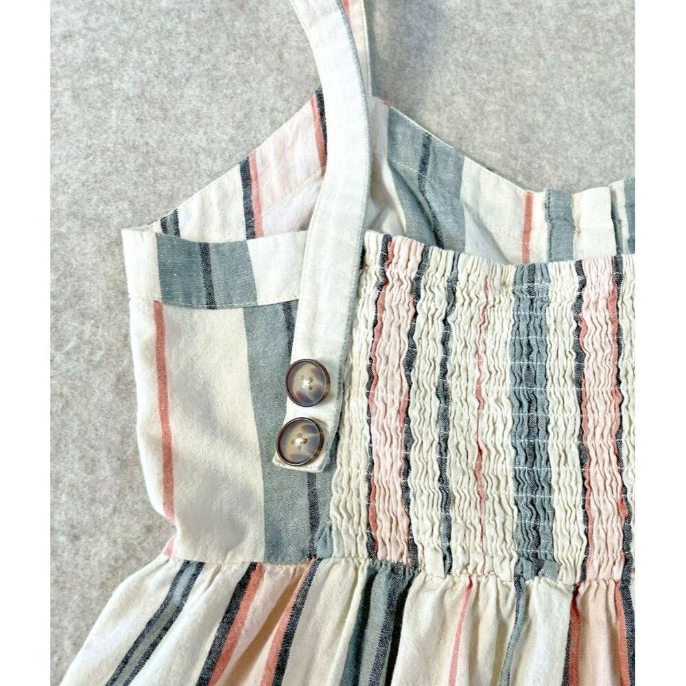 Shyanne Womens Sm Western Sundress Mini Linen Adjustable Straps Button Down - Picture 11 of 16